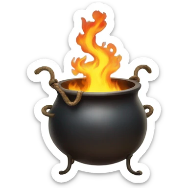 Cauldron that has fire snake coming out of it sticker