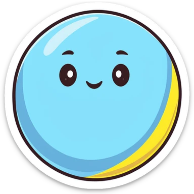Venus planet with yellowish cloudy atmosphere and a cute happy smiling face sticker