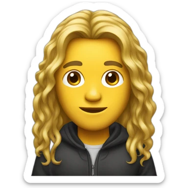 long hair music producer sticker