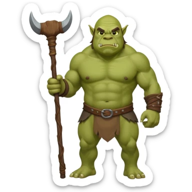 Large Ogre full body with stick sticker