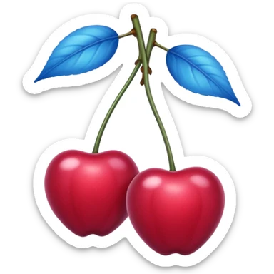 Deux cerise de couleur bleue sticker