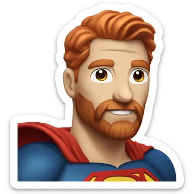 Superman with red hair and scruffy beard sticker