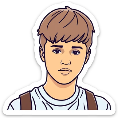 2022  Justin bieber,  canadian singer & musician , hyperrealistic, mirco-detailed, vivid and natural colors, still life, portrait sticker design
 Must be 8k hd, 8000x8000px resolution. Must use very thin transparent smooth lines sticker