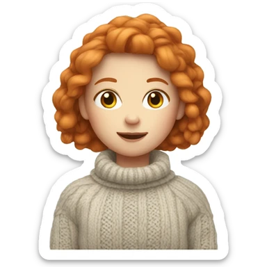 ginger girl in cozy sweater sticker
