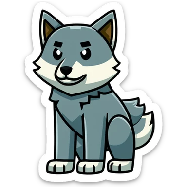 Minecraft square wolf sticker