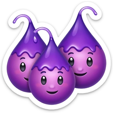 3 purple Drops with kool aids signature color, Juicy sticker