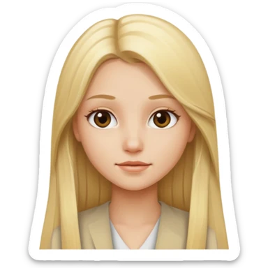 blonde pretty straight long hair girl sticker