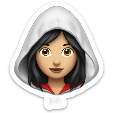 red-ridding-hood-with-long-black-strait-hair-with-white-break sticker