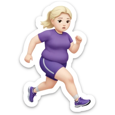 Sad fat girl running sticker