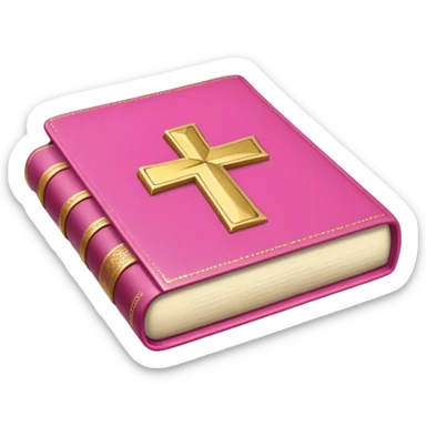 Pink Bible with gold Pages sticker
