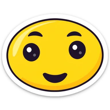 Stand emoji face (yellow and black) that looks “stoned” sticker