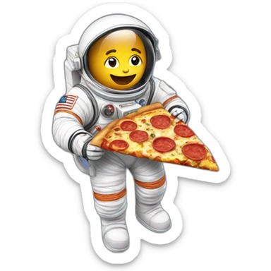 Astronaut eating pizza on the moon sticker