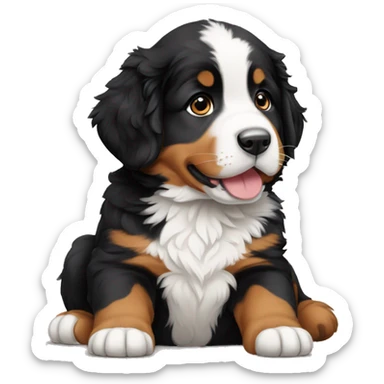 A Bernese Mountain dog puppy sticker