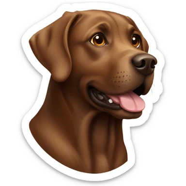 Brown Labrador retriever with sunglasses sticker