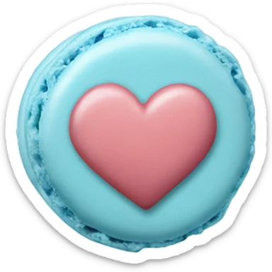 Light blue macaroon in shape of heart  sticker