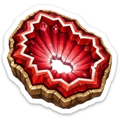 Natural shiny red crystal geode sticker
