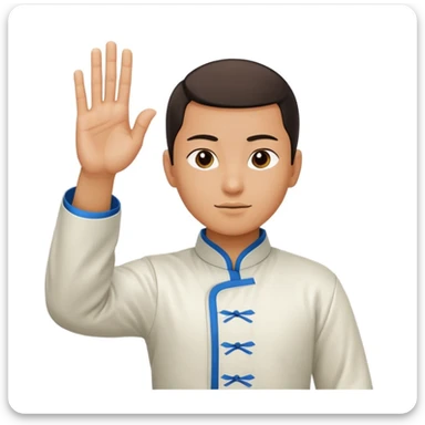Chinese martial arts salute hand gesture sticker
