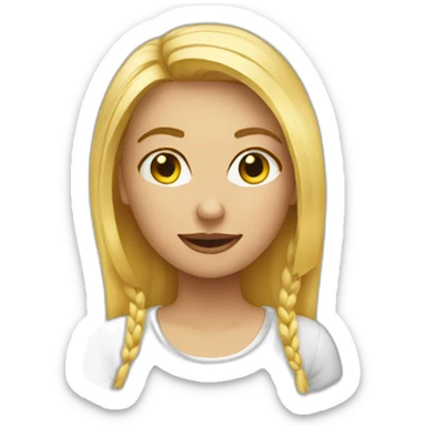 Girl blond web-designer sticker