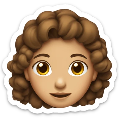 menina pele clara, cabelo ondulado marrom escuro e olhos da mesma cor so que um pouco mais claros sticker