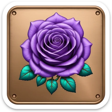 Purple shadow rose plaque sticker