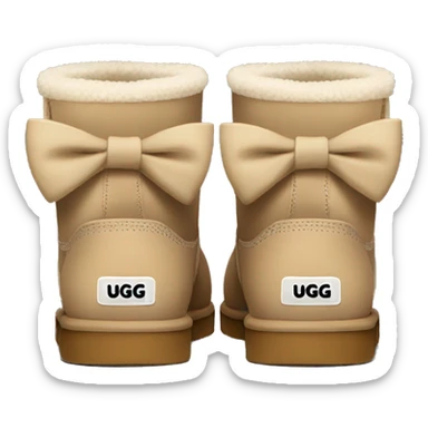Sand ugg boots with bows on the back sticker