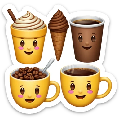 Créate the emojis the candy end coffe sticker