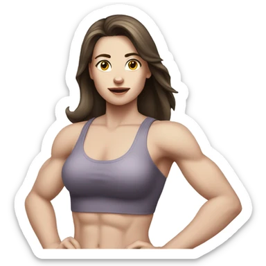 chest muscles girl pale skin brunette sticker