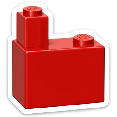 had drawn 2x2 red lego brick viewed from side sticker
