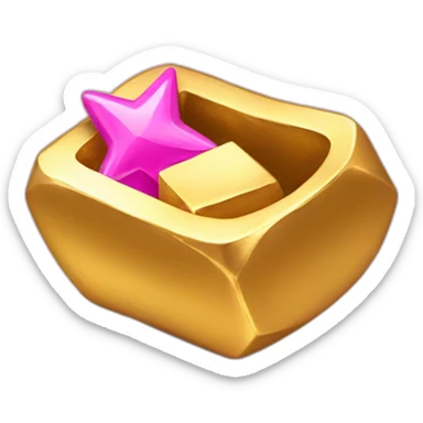 Golden ingot with a pink star  sticker