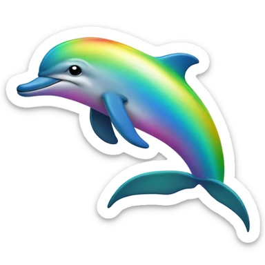 Beautiful rainbow dolphin sticker