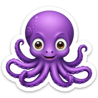 purple cute octopus sticker