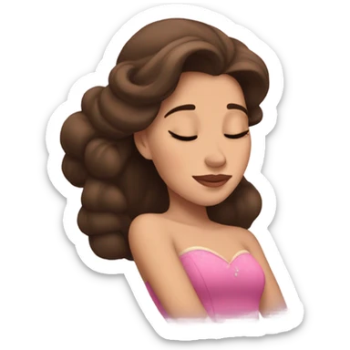 Sleeping brunette beauty Disney sticker