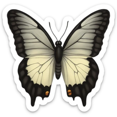 the most beautiful all black butterfly sticker