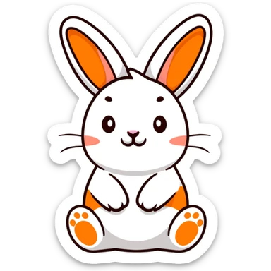 adorable blue bunny rabbit sticker