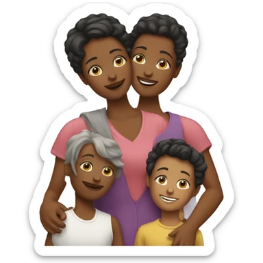 Lesbian family with 2 boys  sticker