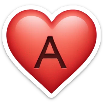 heart with A + A in the middle sticker