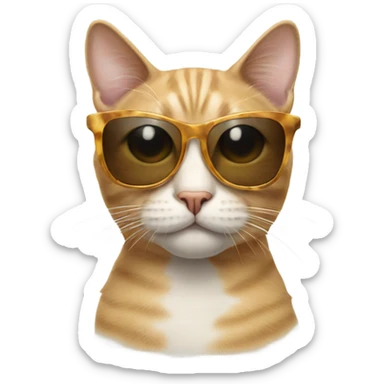 Cat with sunglasses sticker