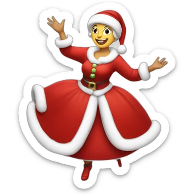 mrs. Santa dancing full body sticker