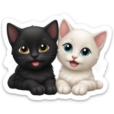 Black kitten cute sticker