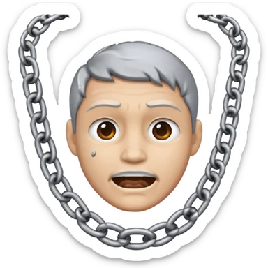 chain choking on the neck sticker