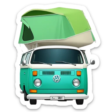 VW T2 California camping bus bicolor VW greenblue white von sticker