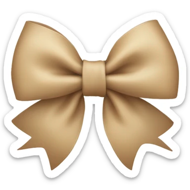 Beige bow sticker