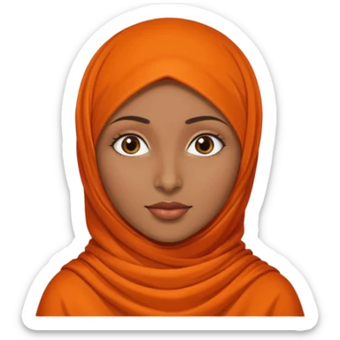 brown skinned woman with orange hijab sticker