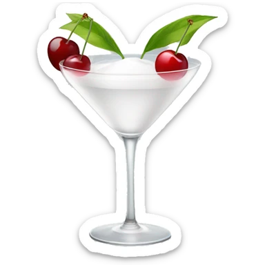 white cocktail with cherry sticker