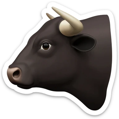 real simental bull head in profile sticker