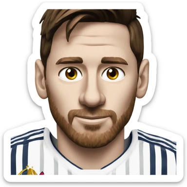 Lionel messi with a Real Madrid shirt  sticker