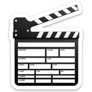 abstract movie clapper board, two simple rectangles with single line, geometric minimalism sticker