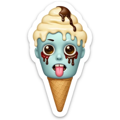 Zombie ponda eating icecream  sticker