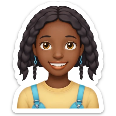 A black girl with braces  sticker