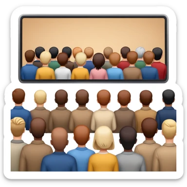 personas viendo una pantalla grande estan de espaldas sticker